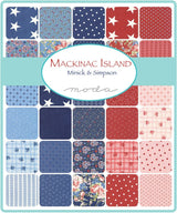 Mackinac Island Striped Star Red Yardage 14898-20 by Minick and Simpson for Moda Fabrics sold in 1/2 yard increments