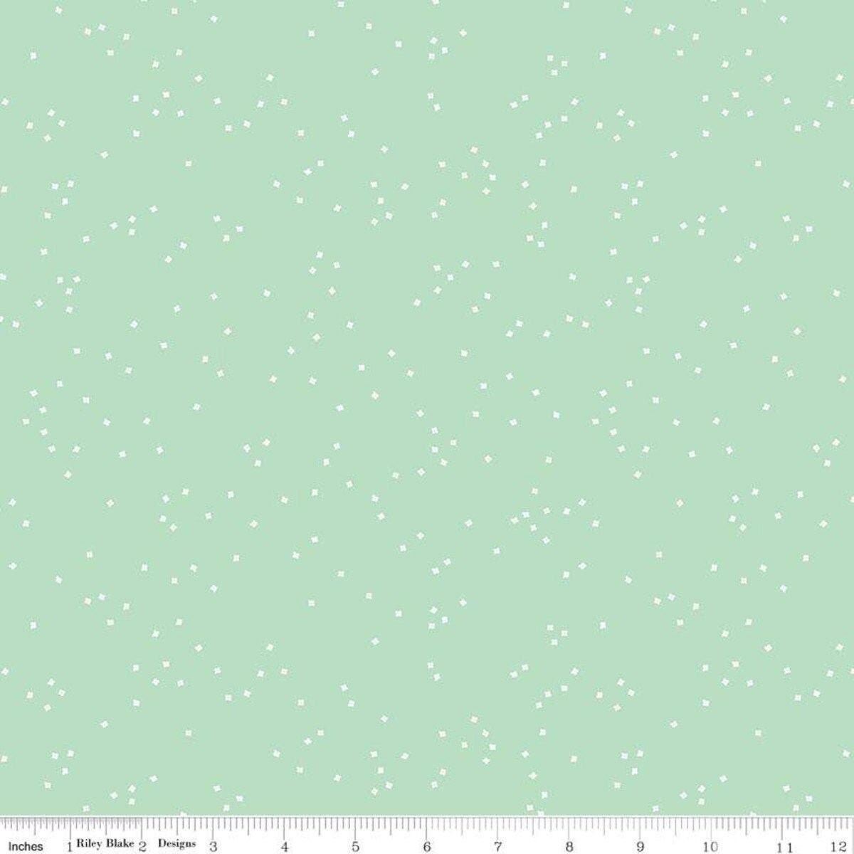Blossoms in Sweet Mint Yardage by Riley Blake Designs C715-sweetmint