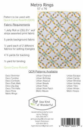 Metro Rings by Sew Kind of Wonderful sewing pattern SKW402 57in x 76in