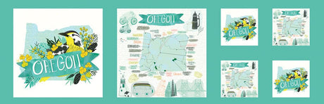 Pacific Wanderings Oregon Panel by Mara Penny 13330-11 for Moda Fabrics