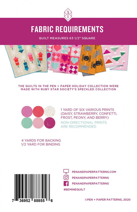 Be Mine Quilt Pattern PAPP21 from Pen & Paper Patterns By Lindsey