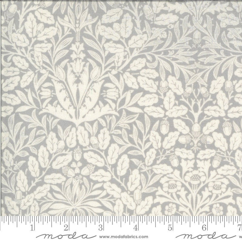 Dover Acorn Damask Grey Yardage 18701-13 by Brenda Riddle of Acorn Quilts for Moda Fabrics Sold in 1/2 yard increments cut continuously