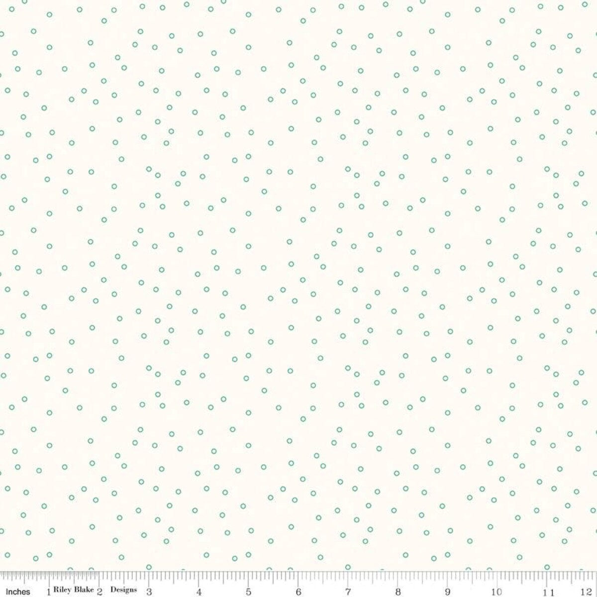 Bee Backgrounds Tiny Circle SeaGlass Yardage - C6384-Seaglass by Lori Holt of A Bee in My Bonnet for Riley Blake Designs