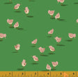 Malibu Heather Ross Piper Green for Windham Fabrics 52149-11 Sold in 1/2 yard Increments