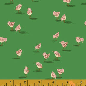 Malibu Heather Ross Piper Green for Windham Fabrics 52149-11 Sold in 1/2 yard Increments