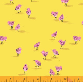 Malibu Heather Ross Piper Yellow for Windham Fabrics 52149-12 sold in 1/2 yard increments