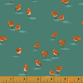 Malibu Heather Ross Piper Teal for Windham Fabrics 52149-13 sold in 1/2 yard increments