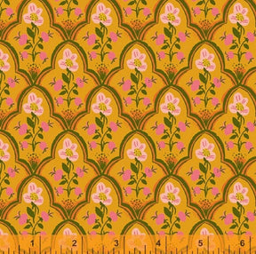 Malibu Heather Ross Wood Block Olive for Windham Fabrics 52151-20