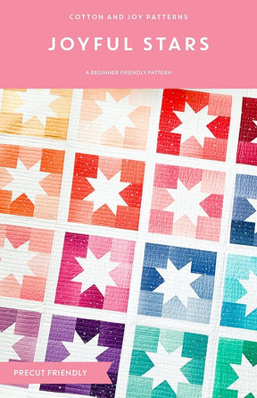 Joyful Stars Printed Pattern Only 4 sizes Baby , Throw, twin and queen/king CJ 109 by of Cotton and Joy.