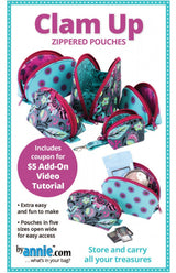 Clam Up Zipper Pouches 5 sizes PBA275 Pattern by Annie