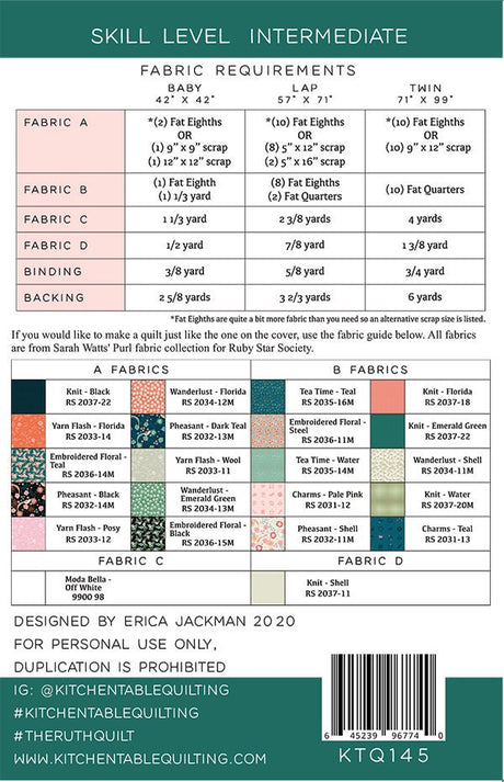 The Ruth Quilt KTQ 145 Kitchen Table Quilt