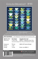 English Breakfast Mini Quilt Printed Pattern, by Robin Pickens RPQP-EBM134 Mini quilt sized at 29 x 27 1/2".