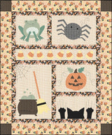 Kitty Corn Candy Corn Midnight Yardage 31175-17 by Urban Chiks for Moda Fabrics sold 1/2 increments