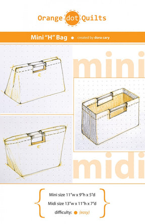 The MINI H Bag ODQ-Mini-H-BAG Orange Dot Quilts