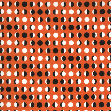 Midnight Magic 2 Moon Dot Pumpkin Yardage 24104-15 by April Rosenthal for Moda Fabrics Sold in 1/2 yard increments
