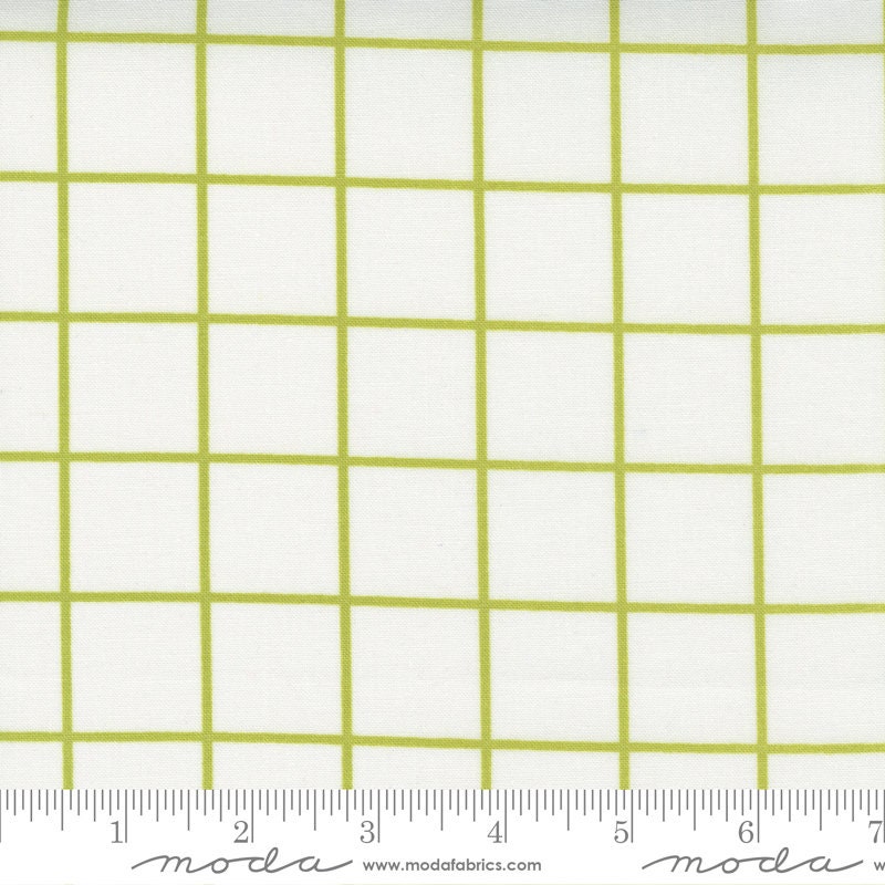 One Fine Day Windowpane Ivory Green 55235-17 by Bonnie & Camille for Moda Fabrics