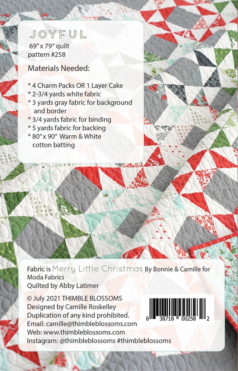 Joyful Pattern Thimble Blossoms 69 x 79 TBL200