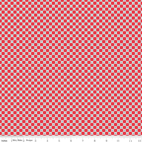 Cook Book Kitchen Tile Cayenne C11764-Cayenne by Lori Holt for Riley Blake Sold in 1/2 yard increments.