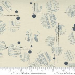 Modern Background Even More Paper News Dropping Eggshell Yardage 1762-12 by Zen Chic for Moda Fabrics Sold by 1/2 yard Increments