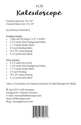 Kaleidoscope Quilt Pattern #135 by Vanessa Goertzen for Lella Boutique Finished Size 70" x 70"