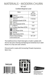 Modern Churn Quilt Pattern by Tamarinis, Finished size 50" x 60"