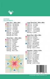 Expanding Stars Pattern QLP104 by Quilty Love (Baby, Throw, Queen and King Sizes)