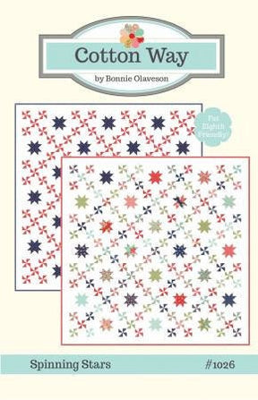 Spinning Stars Paper Pattern by Bonnie Olaveson of Cotton Way CW1026 77" x 77"