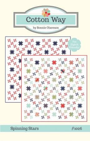 Spinning Stars Paper Pattern by Bonnie Olaveson of Cotton Way CW1026 77" x 77"