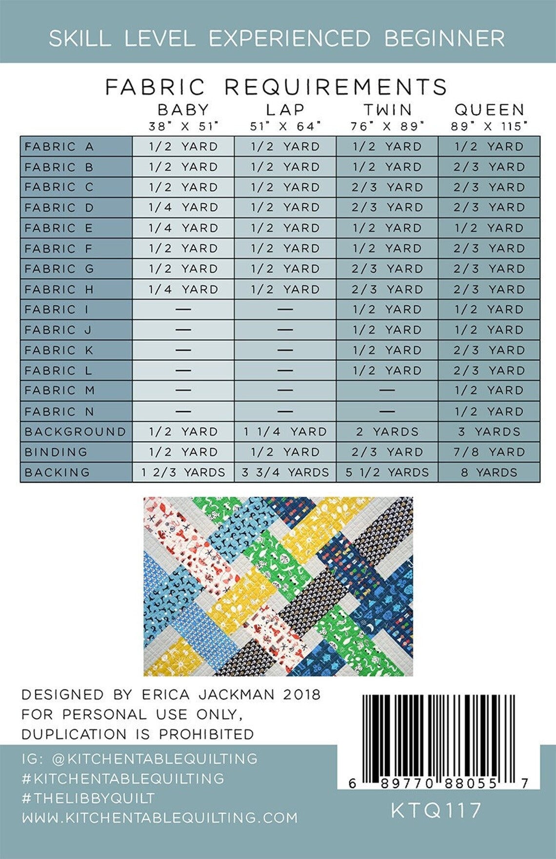 The Iris Quilt Pattern KTQ138 by Kitchen Table Quilting (baby, lap and twin sizes)