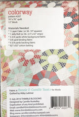 Colorway Quilt Pattern Thimble Blossoms TBl207 Finished Size 76" x 76"