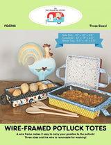 Wire Framed Potluck Tote Pattern # FQG145 from the Fat Quarter Gypsy - Does NOT include wire!