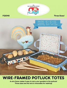 Wire Framed Potluck Tote Pattern # FQG145 from the Fat Quarter Gypsy - Does NOT include wire!