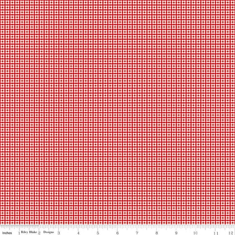 Bee Plaids Barn Red Bee Plaids Harvest C12025-Barnred by Lori Holt for Riley Blake