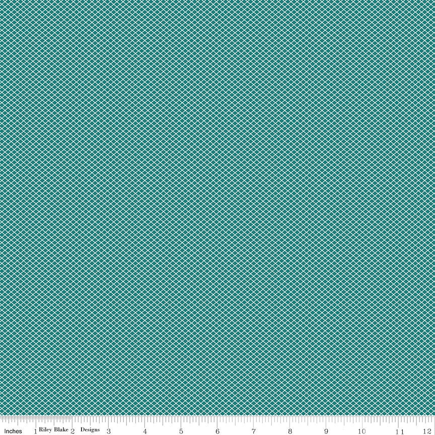 521 Bee Plaids Teal Bee Plaids October C12026-Teal by Lori Holt for Riley Blake Sold in 1/2 Yard increments