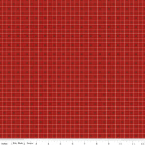 Bee Plaids Barn Red Bee Plaids Cider C12031-Barnred by Lori Holt for Riley Blake Sold in 1/2 Yard increments
