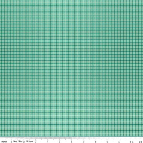 Bee Plaids Sea Glass Hayride Yardage C12027-Seaglass by Lori Holt for Riley Blake Sold in 1/2 yard increments.