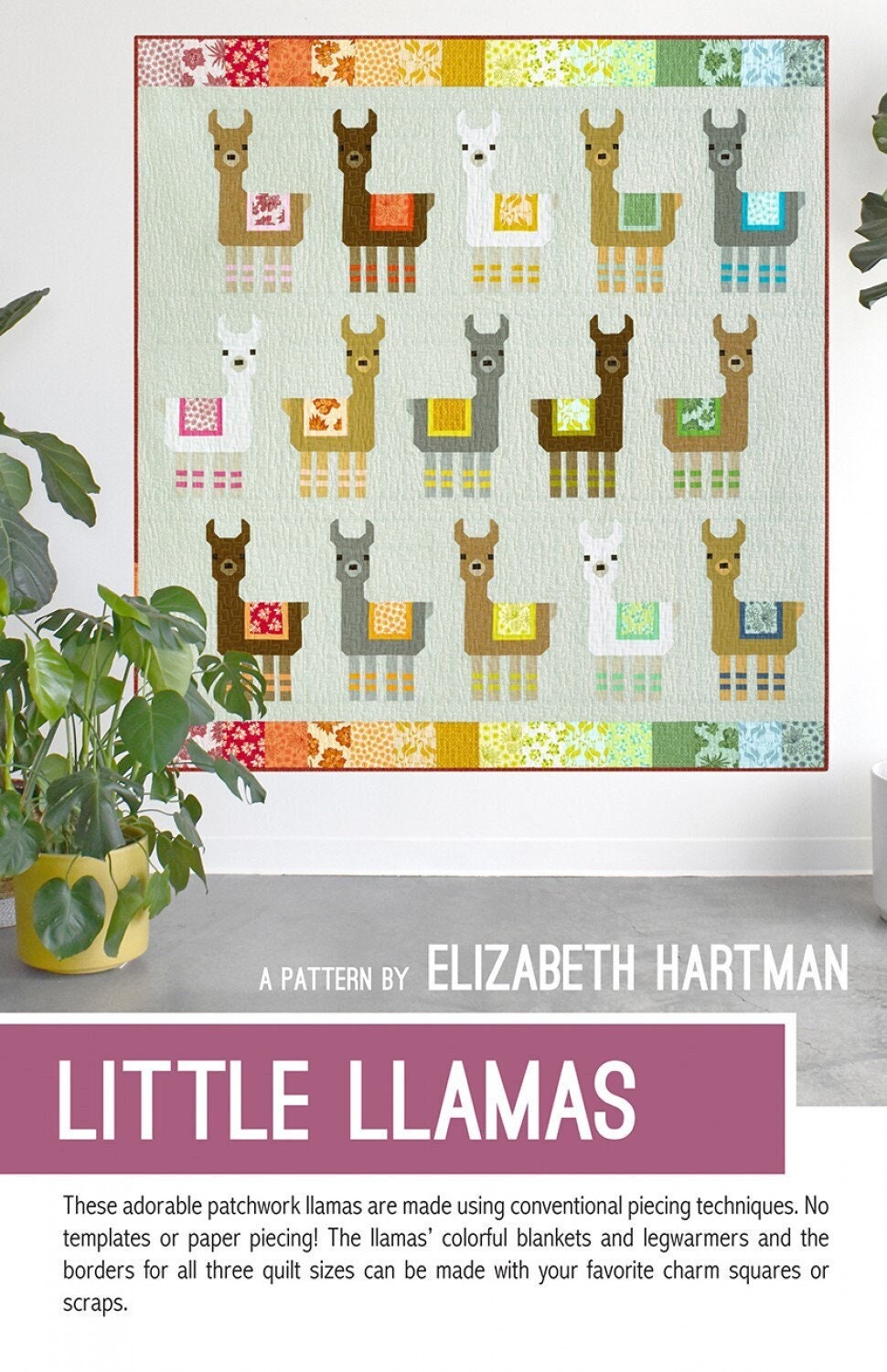 Little Llamas EH062 From Elizabeth Hartman Printed Pattern ONLY
