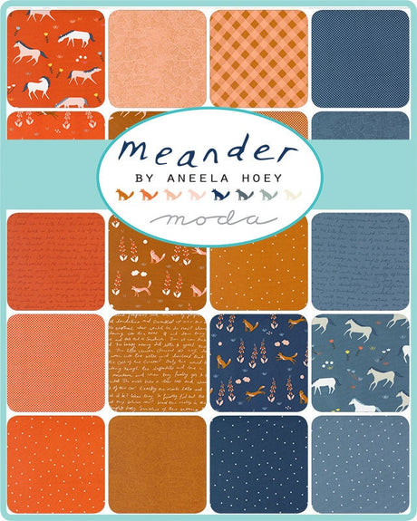 Meander Story Geranium Yardage 24582-11 by Aneela Hoey for Moda Fabrics