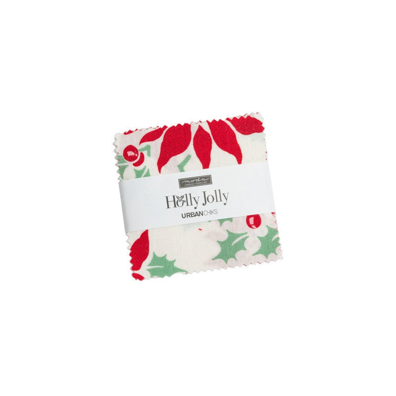 Holly Jolly Mini Charm 42 - 2.5" squares 31180MC by Urban Chiks for Moda Fabrics Moda Precut squares