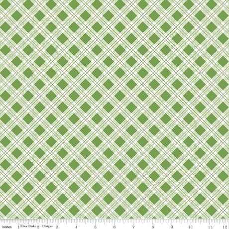 Bee Plaids Clover Bee Plaids Scarecrow C12020-Clover by Lori Holt for Riley Blake Sold in 1/2 yard increments cut continuously
