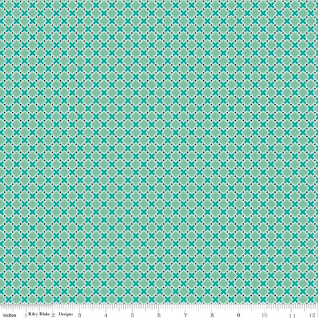 Bee Plaids Sea Glass Bee Plaids Orchard C12023-Seaglass by Lori Holt for Riley Blake available in 1/2 Yard increments