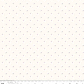 Bee Cross Stitch Plum Yardage - C747-Plum by Lori Holt of A Bee in My Bonnet for Riley Blake Designs