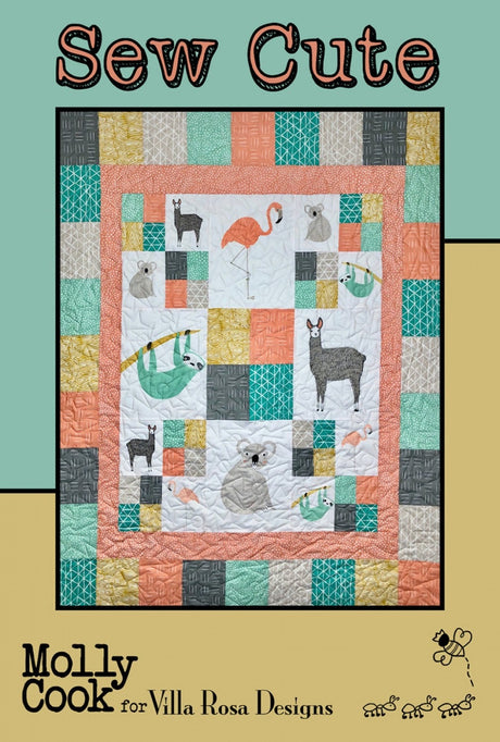 Sew Cute Quilt Pattern Card by Villa Rosa Designs finished size 45" x 60"