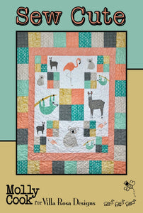 Sew Cute Quilt Pattern Card by Villa Rosa Designs finished size 45" x 60"
