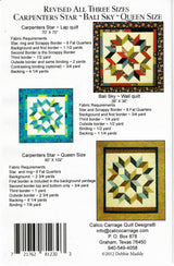 Carpenters Star Bali Sky Quilt Pattern Revised CCQD150 From Calico Carriage By Debbie Maddy