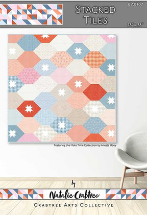Stacked Tiles Quilt Pattern by Crabtree Arts Collective Finished Size 78" x 78"
