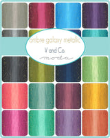 Ombre Galaxy Metallic Coral by V & Co. Half Yard Increments 10873-221m for Moda Fabrics sold in 1/2 yard increments