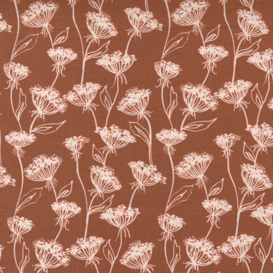 Flower Pot Queen Anne Meadow Clay Sold in 1/2 yard increments 5161-15 by Lella Boutique for Moda Fabrics