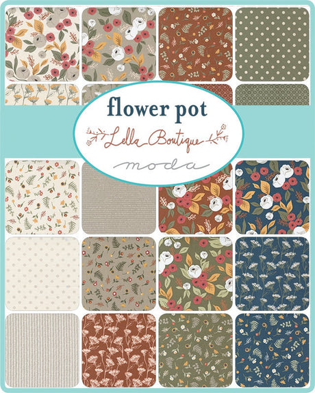 Flower Pot Queen Anne Meadow Clay Sold in 1/2 yard increments 5161-15 by Lella Boutique for Moda Fabrics