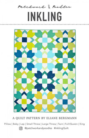 Inkling Quilt Pattern by Patchwork and Poodle, Elaine Bergman Multiple sizes